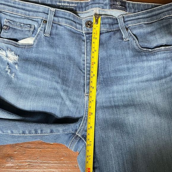 AG Adriano Goldschmied, “The Stevie Ankle” Slim Straight Denim Jeans Size 31 R - Picture 8 of 12